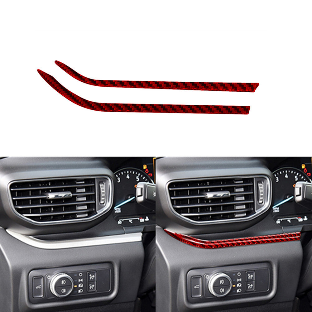 Red Carbon Fiber Driver Side Air Vent Below Cover Trim for Ford Explorer 2020-23