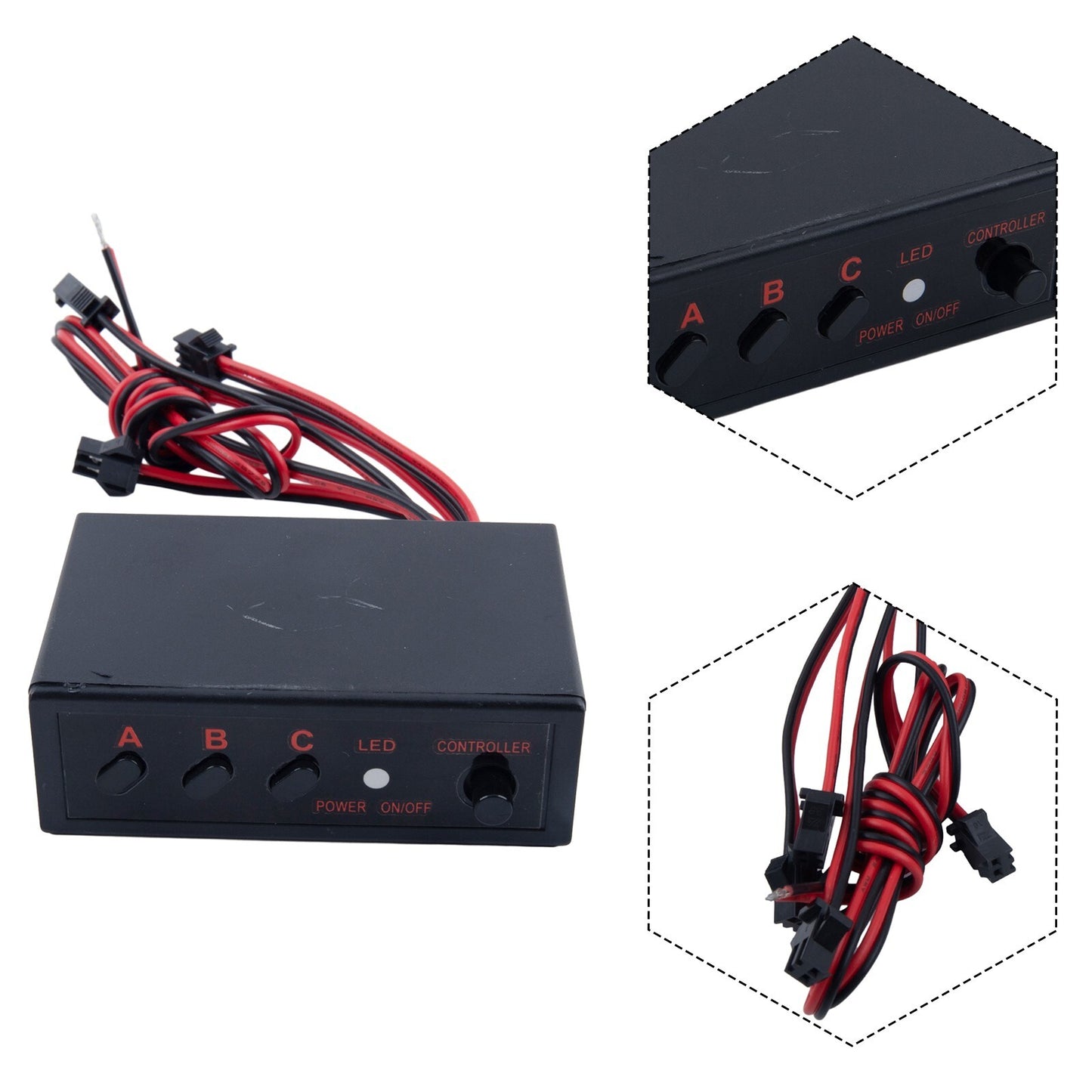 Professional LED flash controller box with 8 channels and 12V output.