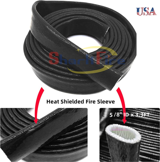 5/8 ID Insulated Fireproof Heat Armor Fireproof Cover Silicone Coating Suitable for Flexible Cables