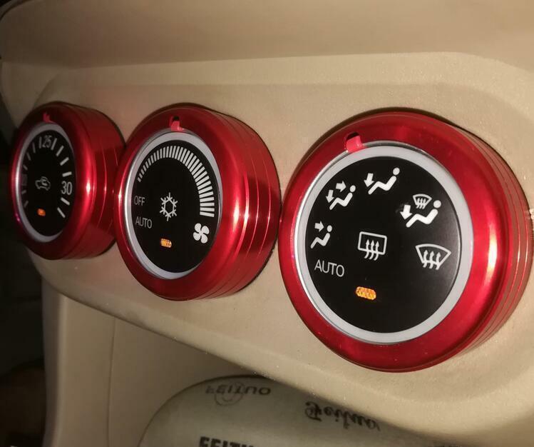for Mitsubishi Lancer EVO 09-16 Red Aluminum Central Console Ac Knob Cover Trim