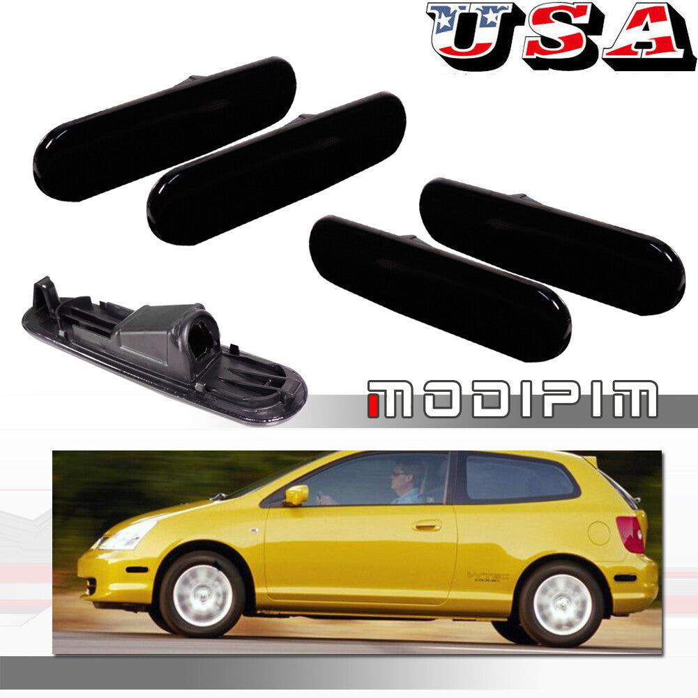 Front and rear smoked side marker light housings are suitable for 02-05 for Honda for Civic Si EP3 / EP 3DR