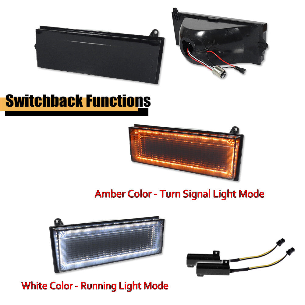 2-pack of smoked DRL turn signal LED lights suitable for 84-96 for Jeep Cherokee and 86-92 Comanche