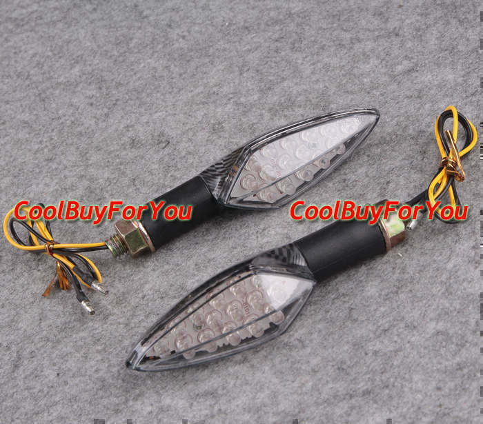 Plastic LED Bulbs Turn Signals Lights Winkers Stripe Black Set Universal 2pcs
