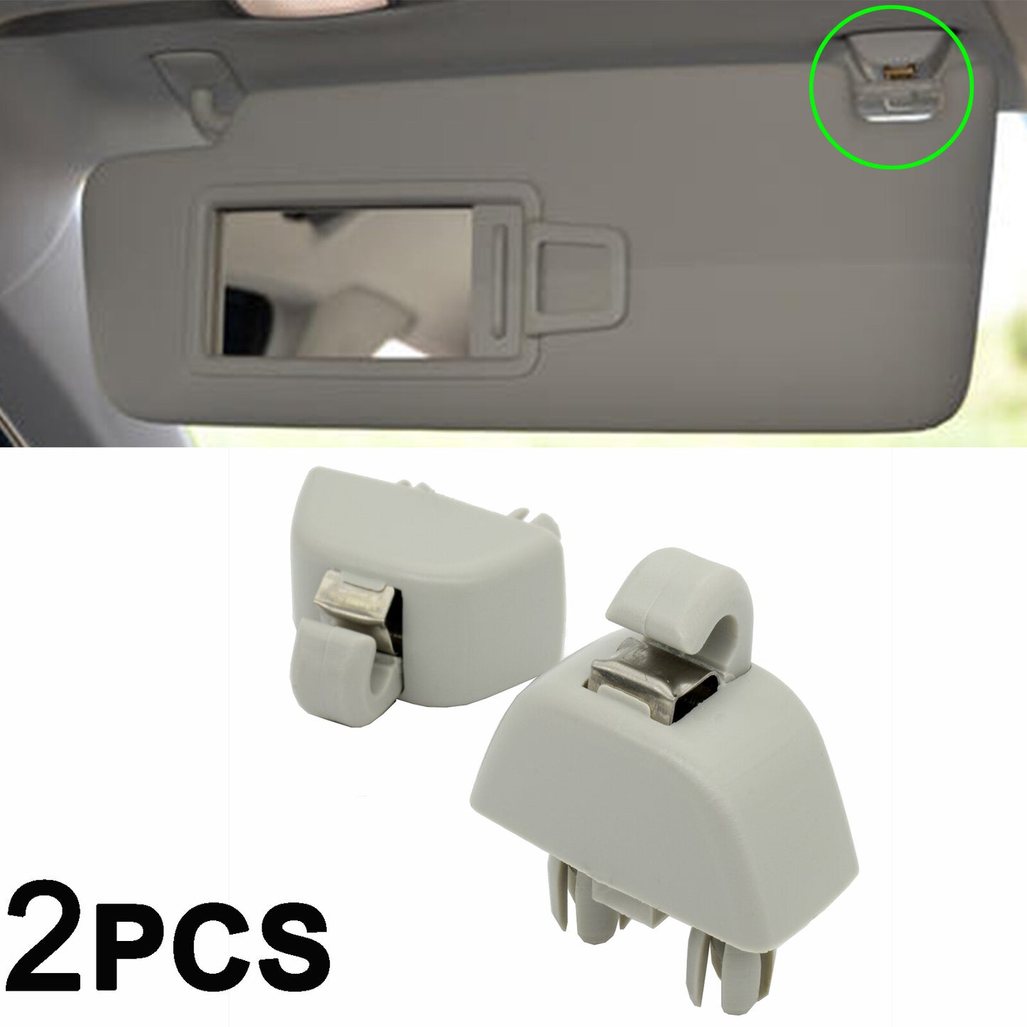 2X Sun Visor Hook Clip Fits for VW for Passat B7 Polo UP for SEAT MII for SKODA CITIGO RAPID