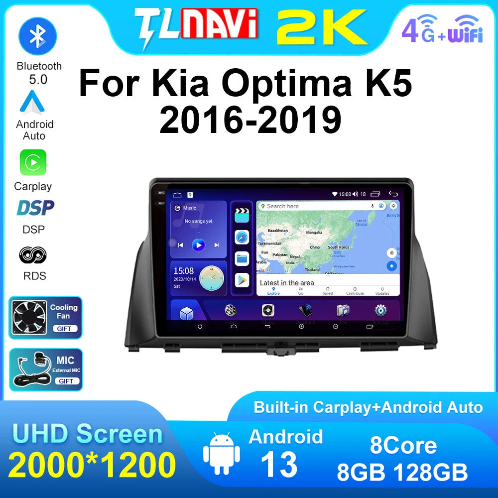 Android Car Radio for KIA Optima for K5 2016-2019 GPS Stereo Video DVD Player Screen