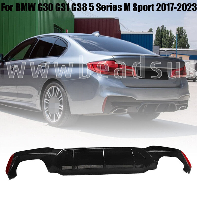 Gloss Black Rear Diffuser Bumper for BMW G30 G31 G38 5 Series M Sport 2017-2023