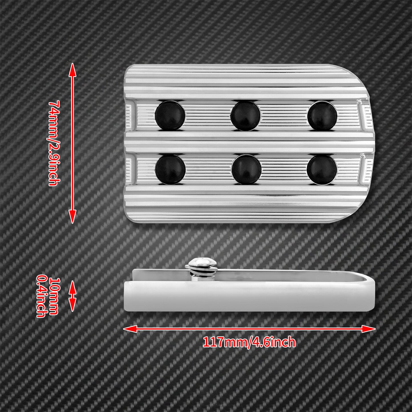 Non-Slip Chrome Brake Pedal Pad Cover Fit for Harley Electra Glide FLH 1980-2021