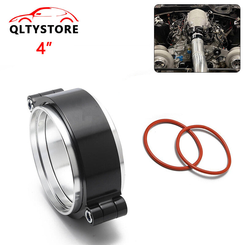 4101mm Aluminum Quick Release V-Band Clamp Kit for Intake Intercooler Pipe Blk