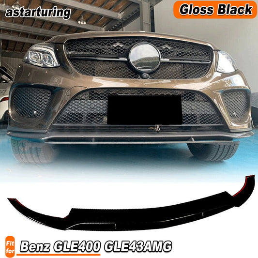 for Mercedes C292 GLE350 GLE43 2015-19 Gloss Black Front Bumper Lip Spoiler