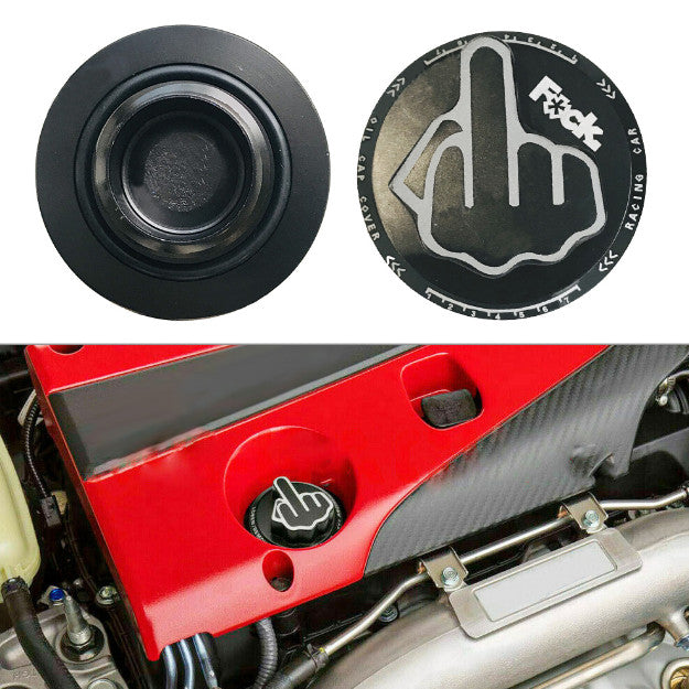 Black JDM Middle Finger Screw-In Oil Filler Tank Cap Valve Cover for Acura for Honda