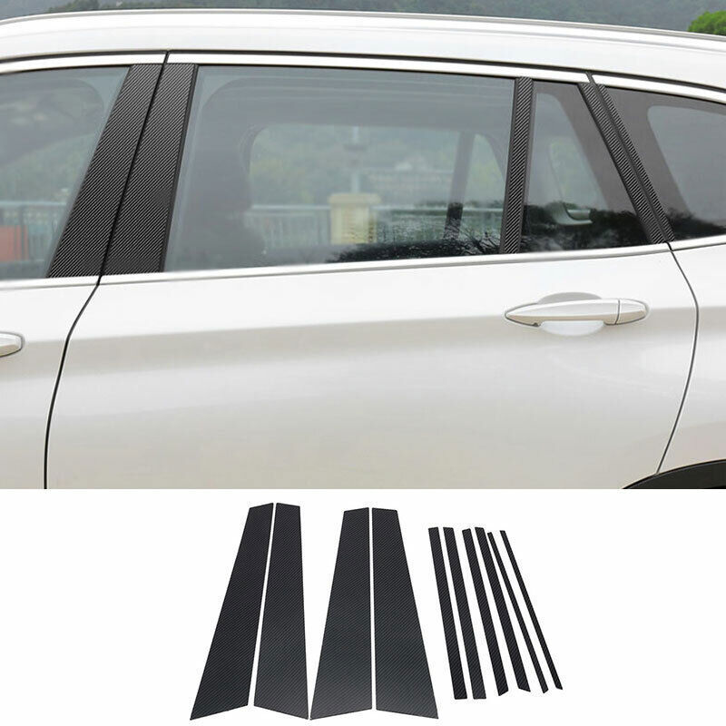for BMW X1 2016-22 ABS Carbon Fiber Side Window Bc Pillar Cover Trim Sticker 10P