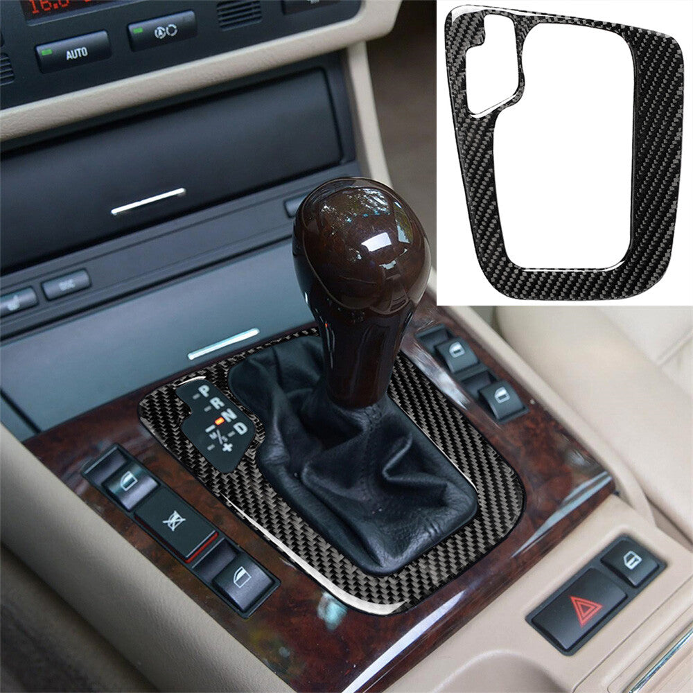 Carbon fiber gear shifter frame cover trim for BMW 3 Series E46, 1998-05