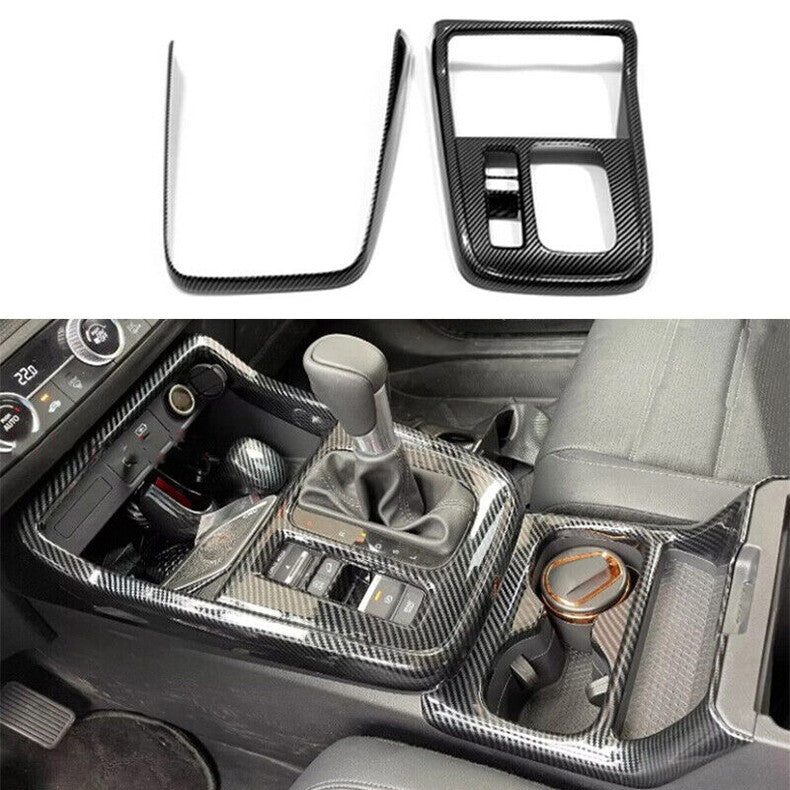 Carbon Fiber Console Gear Shift Box Panel Cover Trim 2x for Honda CR-V 2023-2024