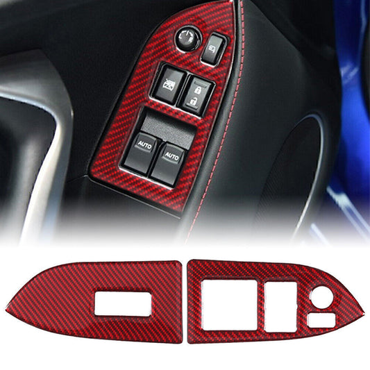Fit for Toyota 86 for Subaru BRZ 2013 - 17 Carbon Fiber Door and Window Switch Cover Trim
