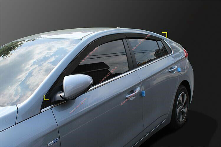 for Hyundai Ioniq 2017-2021 Black Window Wind Visors Rain Guard Vent Deflectors