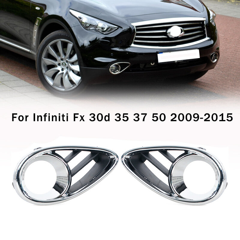 1Pair PMFC Front Fog Lamp Chrome Bezel for Infiniti Fx 30d 35 37 50 2009-2015