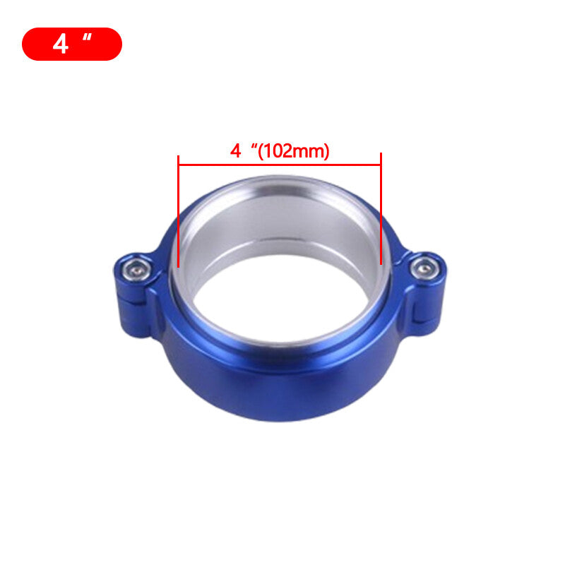 4 101mm Aluminum Quick Release V-Band Clamp for Intake Intercooler Pipe Blue