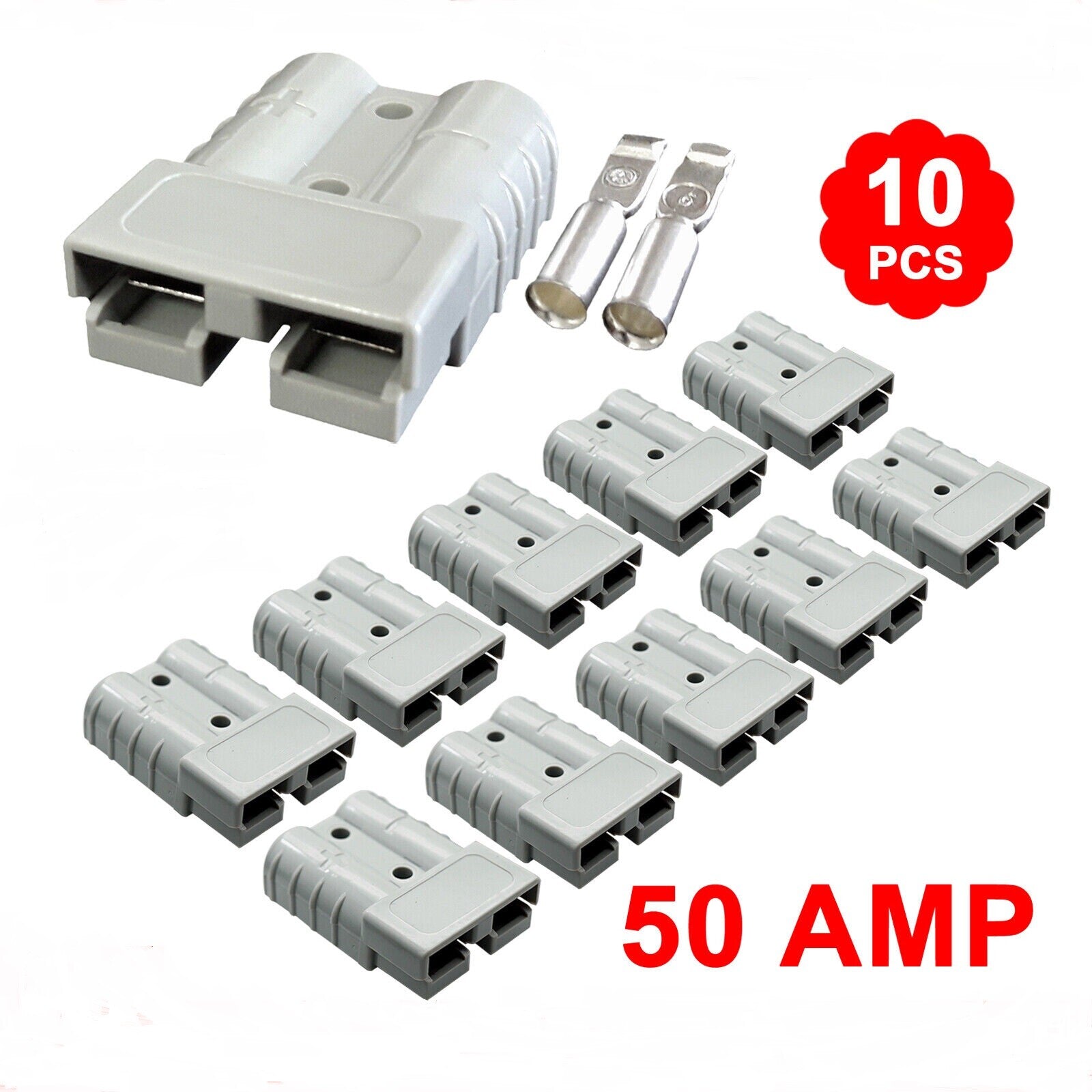 10Pack For Anderson Style Plug Connectors DC Power Tool 50 AMP 12-24V 6AWG