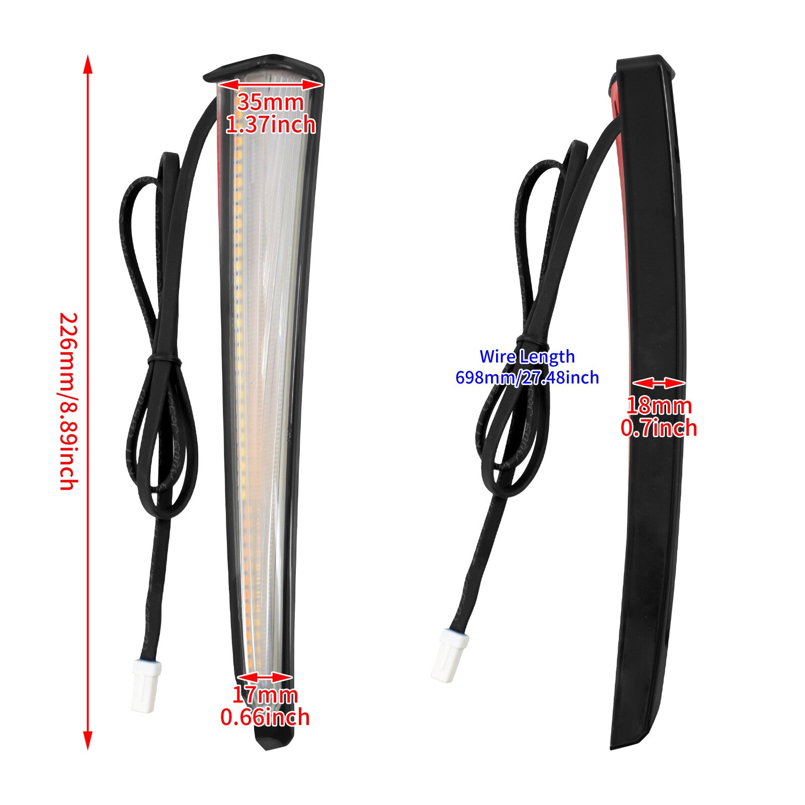 Black Lower Fairing Running Turn Signal LED Light Fit For Touring Glide 2014-23