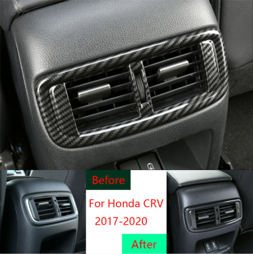 ABS Carbon Fiber Look Rear Air Condition Vent Cover Trim for Honda CRV 2017-2022