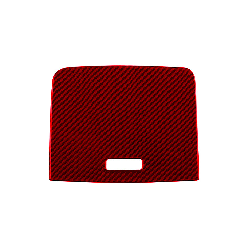 Red Central Control Storage Box Trim Cover Carbon Fiber for VW Touareg 2011-2018