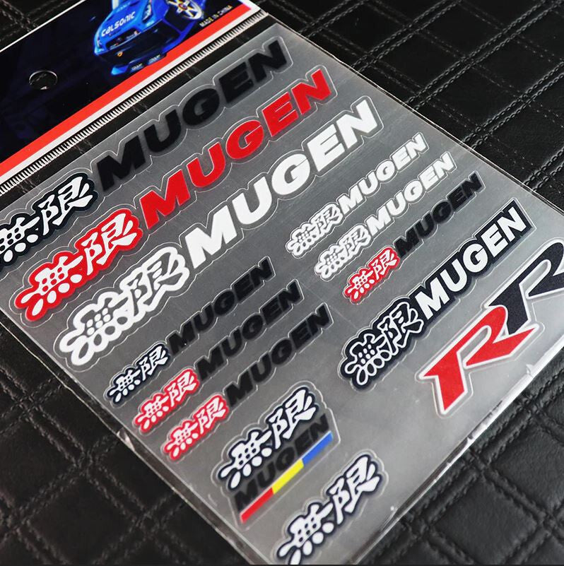 13-Piece Car Reflective Sticker Set, Badges, Decals, Vynil Mugen, for Toyota