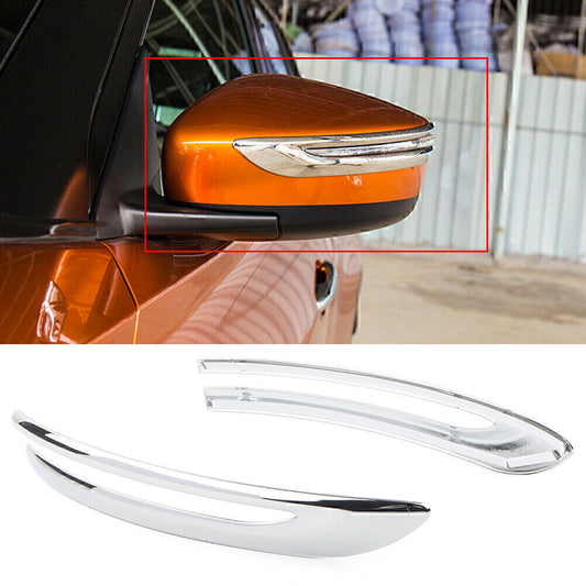 ABS Chrome Rearview Mirror Stripe Protective Cover 2-Piece Set Suitable for Nissan Kicks 2017-2019 18