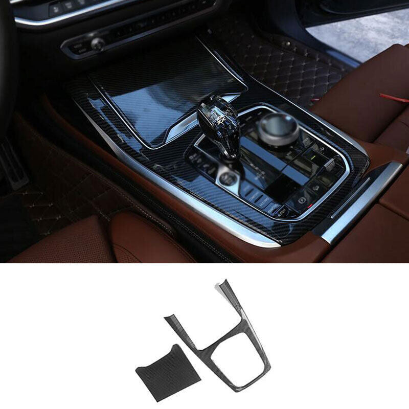for BMW X5 G05 2019-23 ABS Carbon Fiber Middle Console Gear Shift Panel Trim 2P