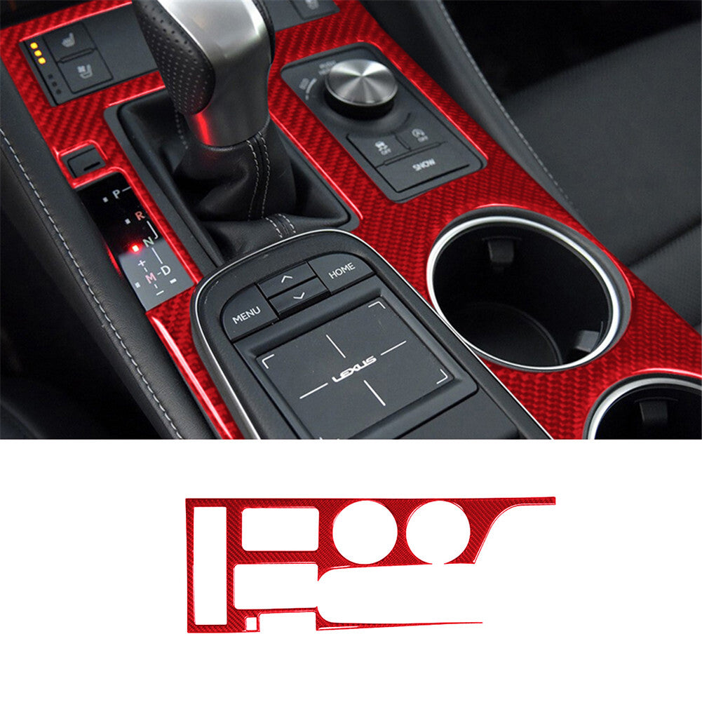 Red Carbon Fiber Gear Shift Panel Cover Trim for Lexus RC300 350 200T 2015-2020