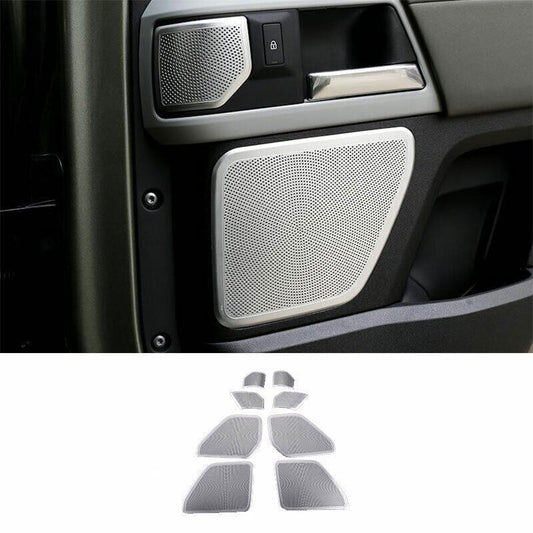 8P Silver Aluminum Window Lift Panel Switch Decor for Land Rover for Defender 20-25