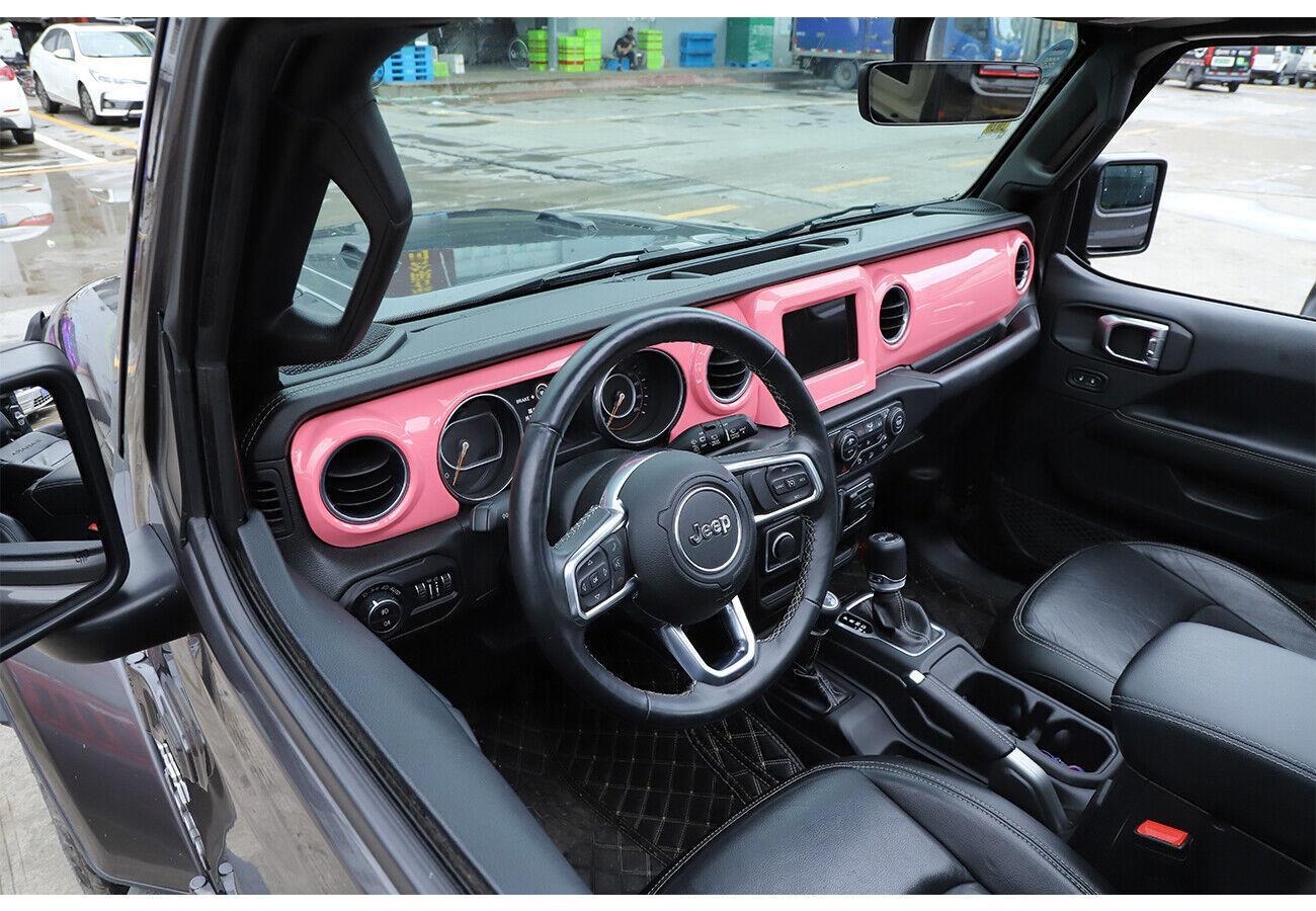 for Jeep for Wrangler JL JT 2018-23 Pink Central Control Instrument GPS Panel Cover