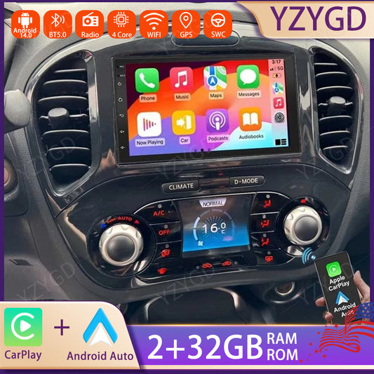 7 Android 14 Carplay for Nissan Juke 2010-2011 Car Stereo Radio GPS WIFI Screen