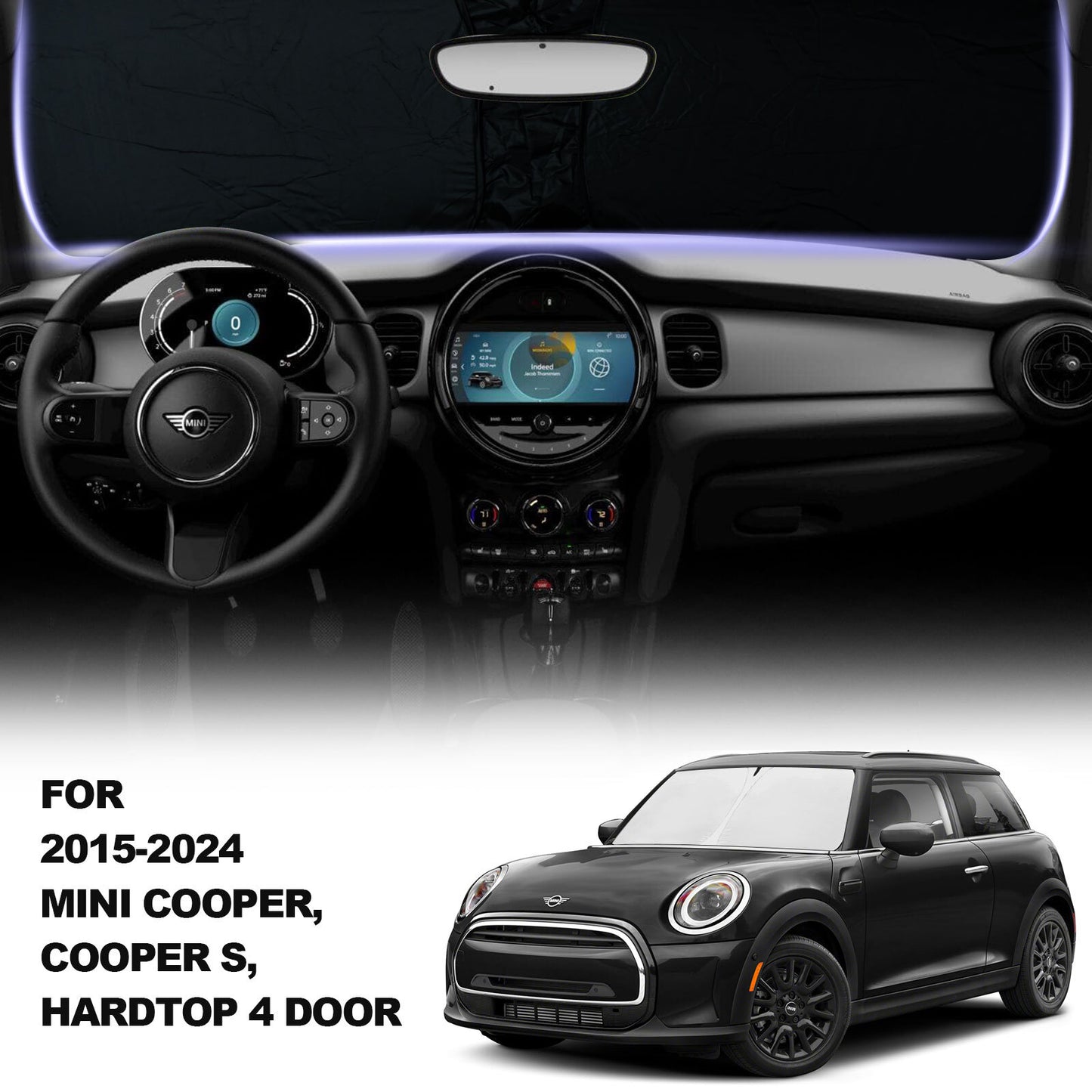 For 2015-2024 for Mini Cooper F57 Convertible Windshield Sun Shade UV Block Cover