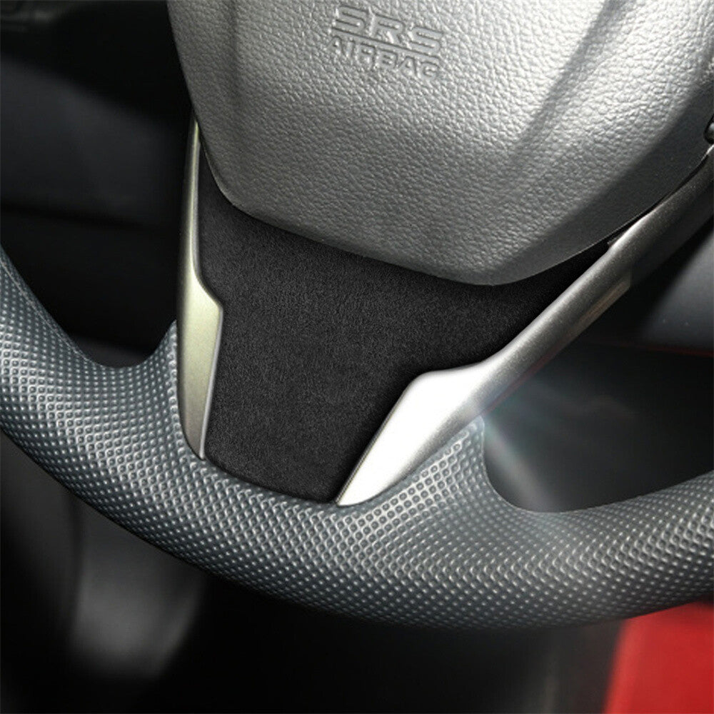 Suede Black Gray Steering Wheel Lower Chin Panel Cover for Honda for Civic 2016-2021
