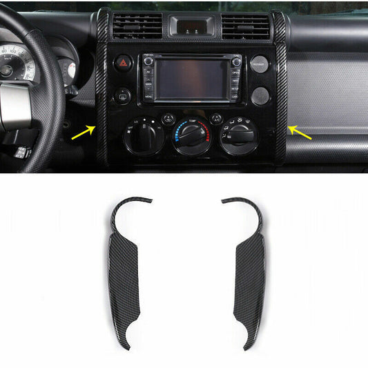 for Toyota FJ Cruiser 2007-2020 Carbon Fiber Console Navigation Side Strips Trim