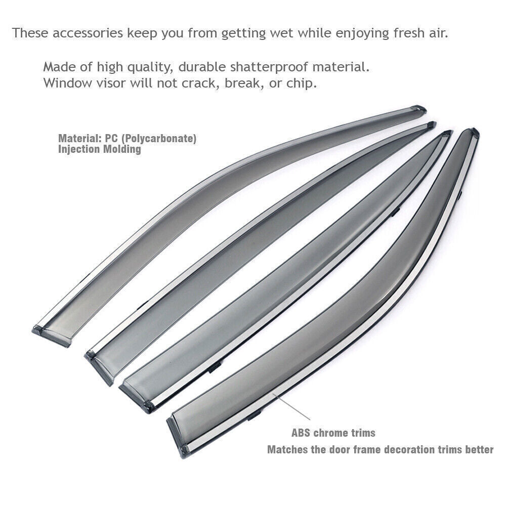 4X Sun/Rain Guard Window Visor Vent Wind Deflector For 17-23 for Mercedes GLC Coupe