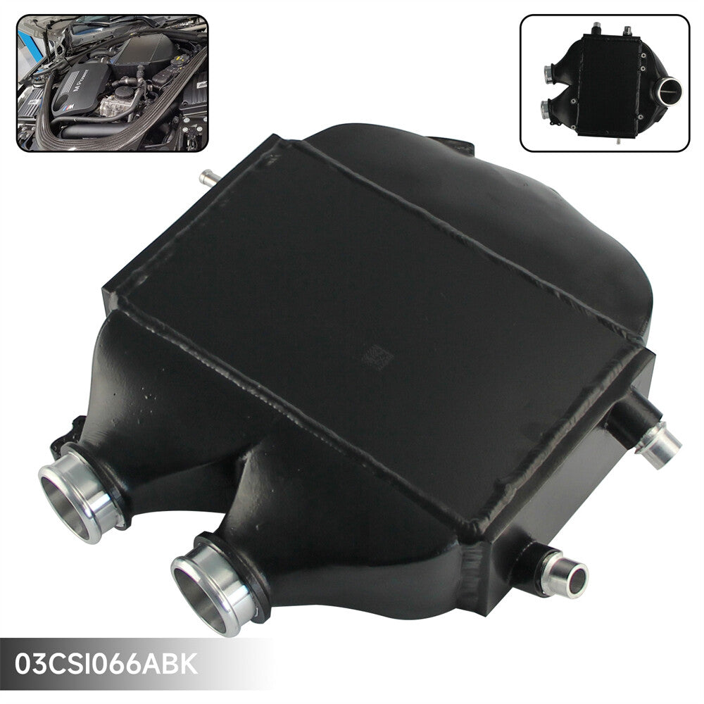 Top Mount Dual Pass Charge Air Cooler Intercooler for BMW M3 M4 (F80 F82) Black