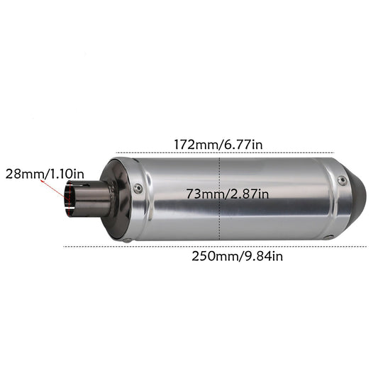 28mm exhaust muffler for CRF50 Apollo SSR 70cc 110cc 125cc all-terrain vehicle/cross-country bike