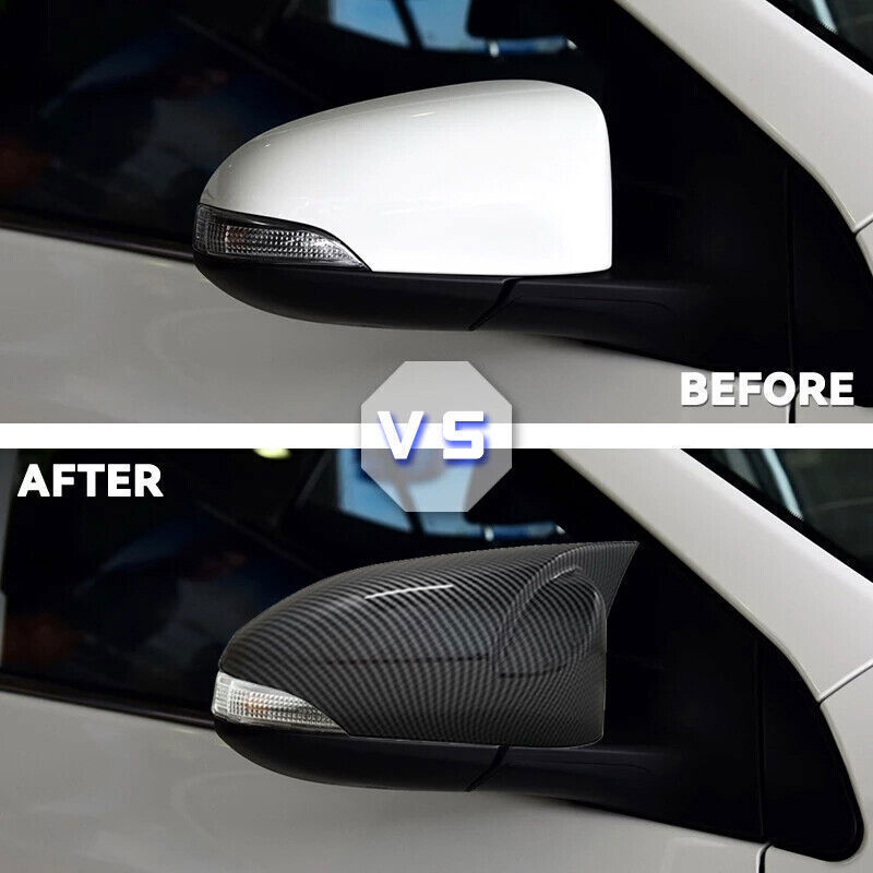 Fit for Toyota for Corolla 2014-2018 Carbon Fiber Look Car Rearview Mirror Cover Cap