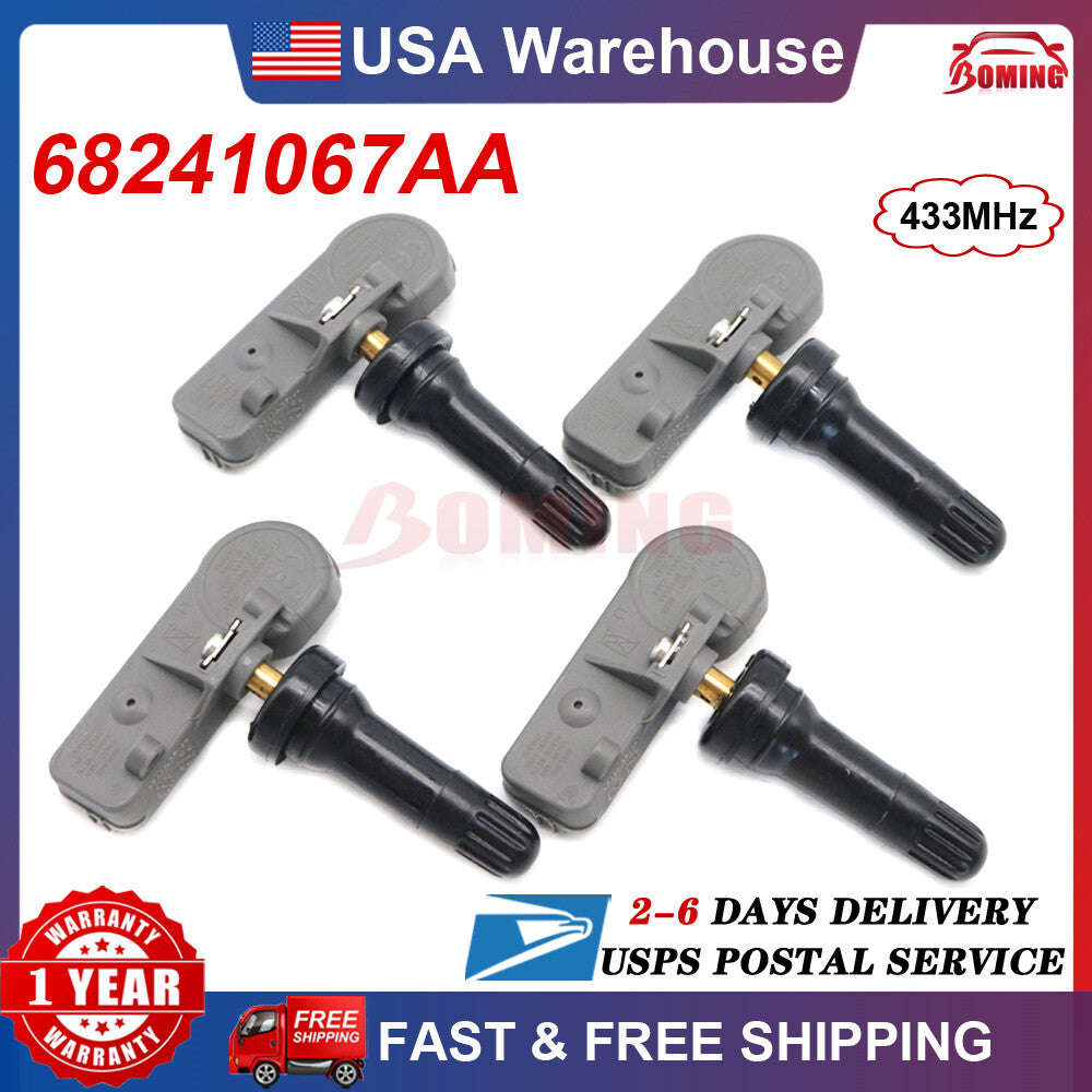 4x 68241067AA TPMS Tire Pressure Sensor for Dodge for Ram 1500 2500 for Chrysler 300