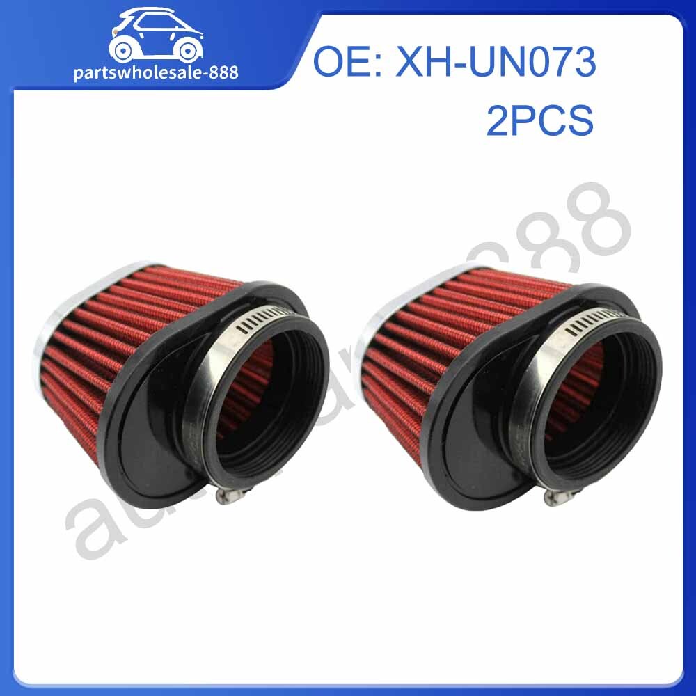 55mm High-Performance High-Flow Cold Air Intake Filter Vent Car Parts Red 2-Piece Set