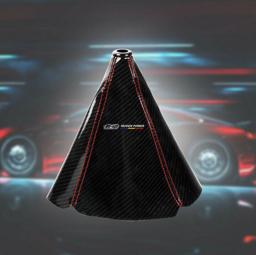 Car Gear Shift Knob Boot Racing Transmission Protective Cover, Mugen Black Carbon, for Honda for Acura .