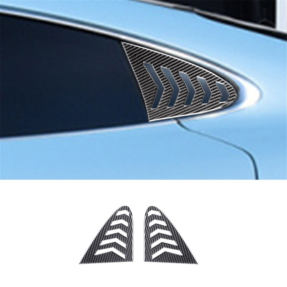 2pcs carbon fiber rear triangle glass trim for Porsche Taycan 2019-2022