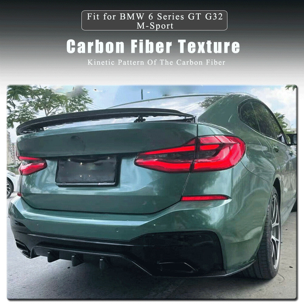 for BMW 6 Series GT G32 M-Sport Carbon Fiber Rear Bumper Diffuser Lip Spoiler