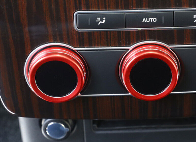 3X Red Aluminum Rear Air Outlet Vent Knob Ring Trim for Range Rover L405 2014-18