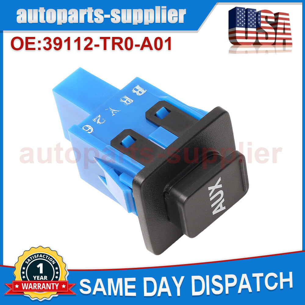 Auxiliary input jack assembly is compatible with 2012-2015 for Honda for Civic 1.8L 2.4L 39112-TR0-A01