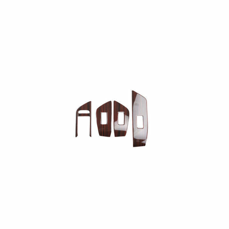 Glass Window Lifting Lock Panel Trim 4P for Audi A4 A5 2017-2024 Red Wood Grain