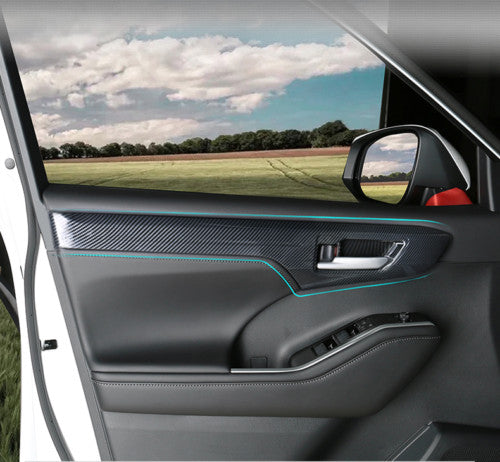 for Toyota Highlander 2020-2023 Carbon fiber Inner door bowl integral Cover Trim