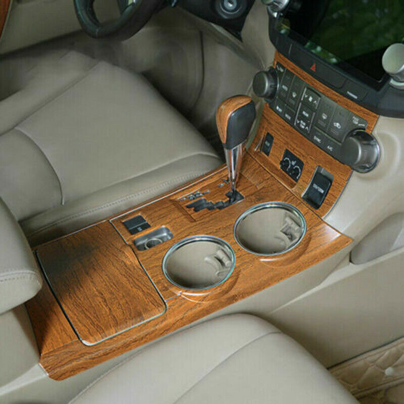 for Toyota Highlander 2008-2013 Wood Grain Gear Shift Box Panel Frame Cover Trim