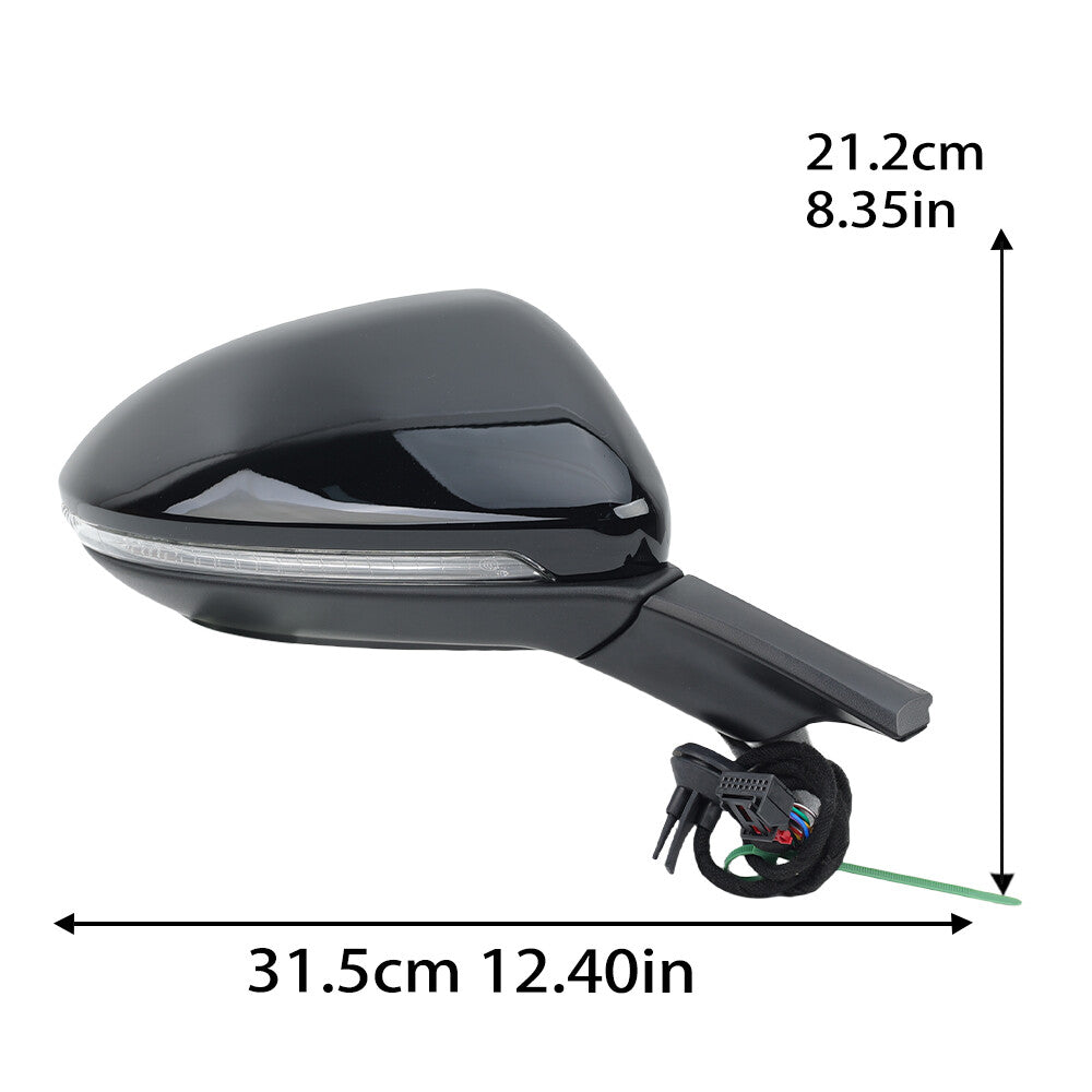F¨¹r for VW for Golf VII MK7 12-20 L+R Au?enspiegel Spiegel Elektrisch Heizung Schwarz